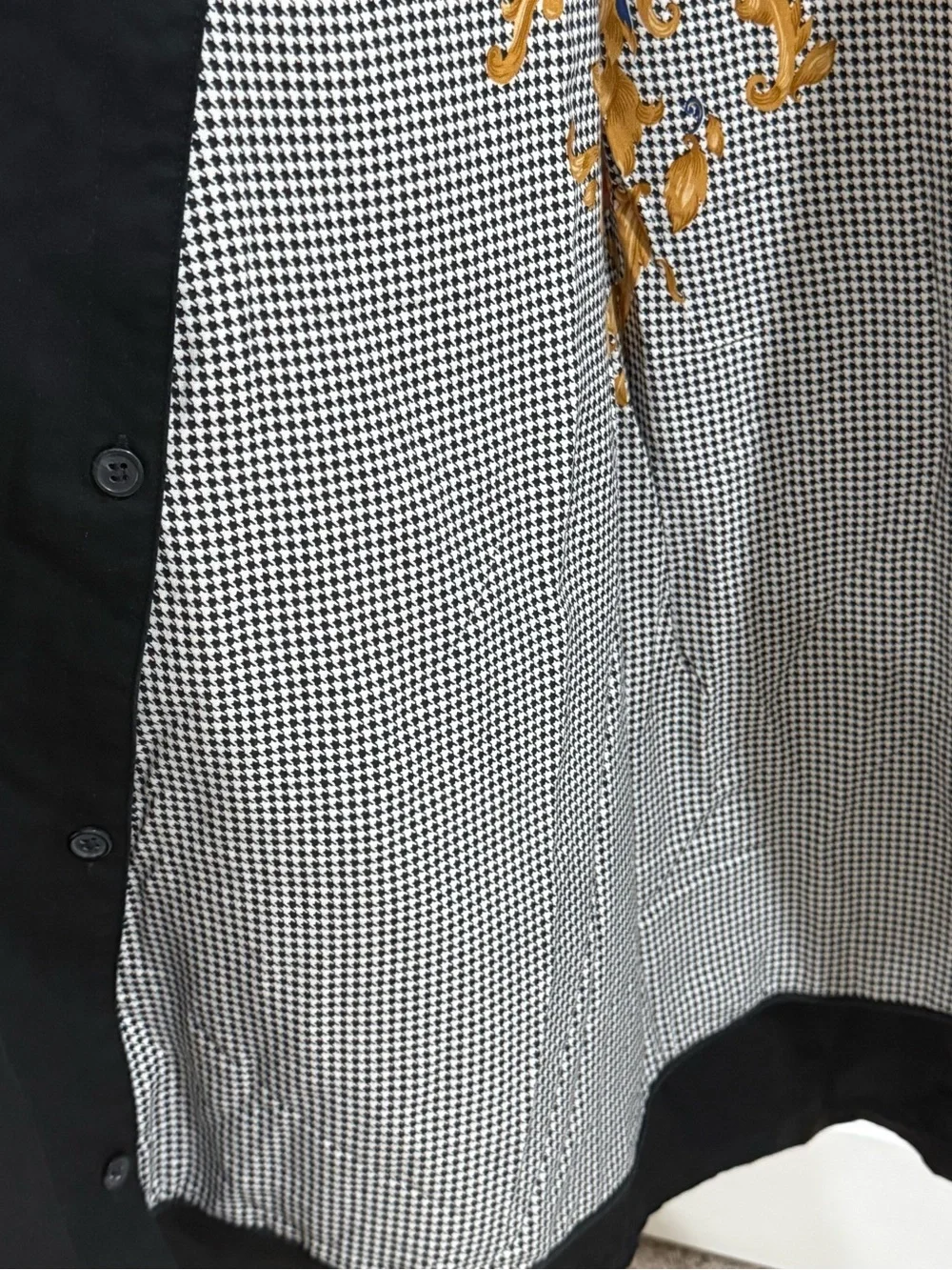 Vintage Evan-Picone Black Trench Coat Houndstooth Crest Lining Long Rain Coat - Picture 8 of 10